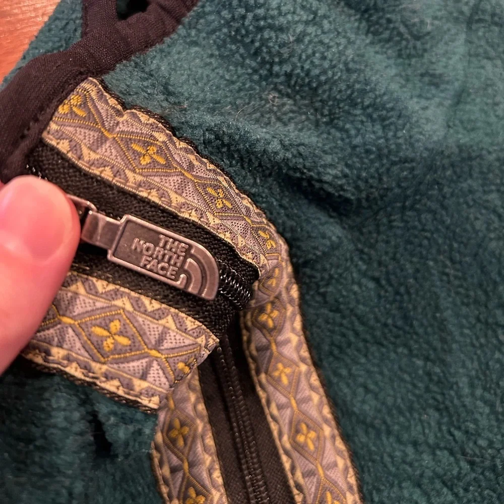 Vintage The North Face Fleece 1/4 Zip Green Pullover Men's Size Medium USA Made